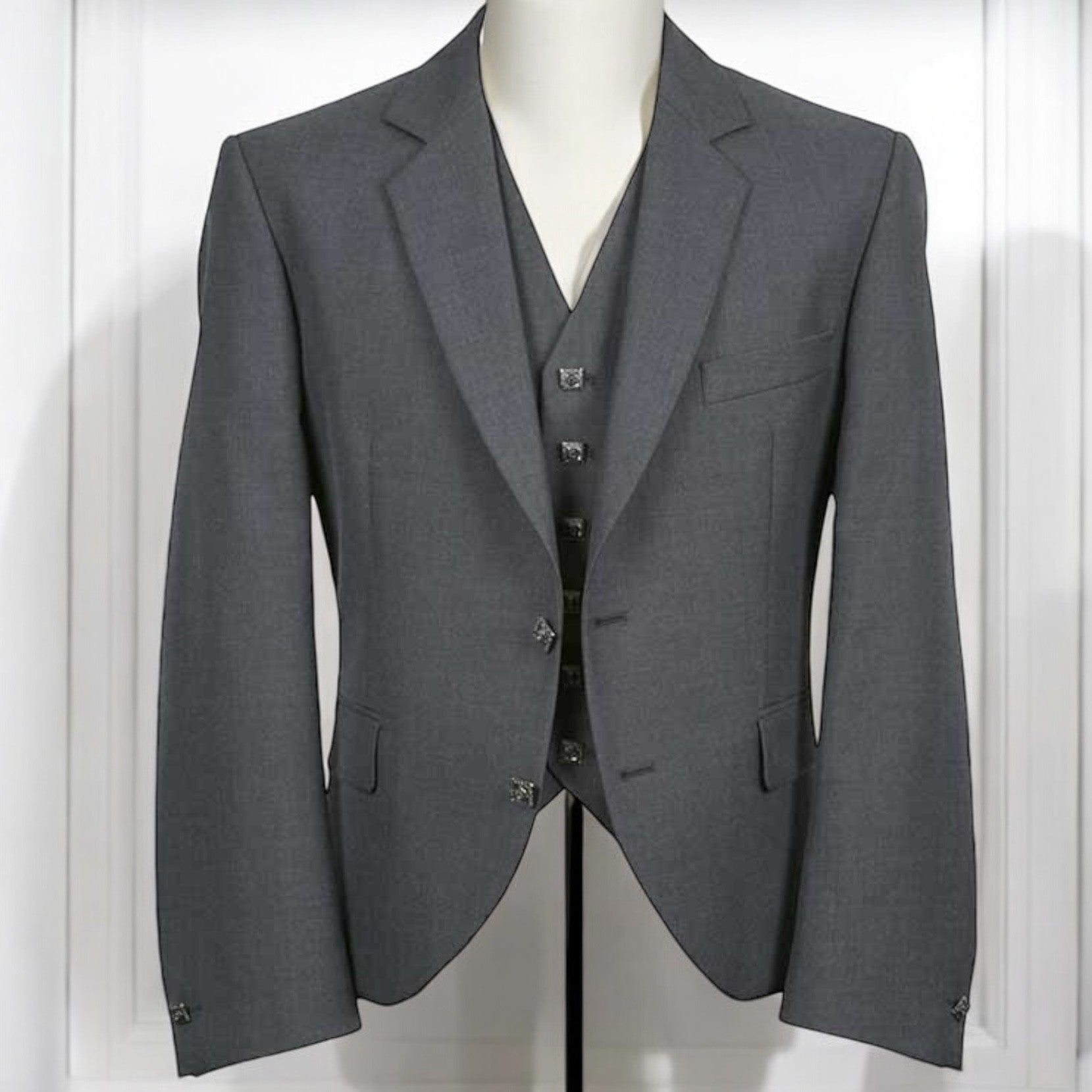 Mid Grey Contemporary Tweed Jacket