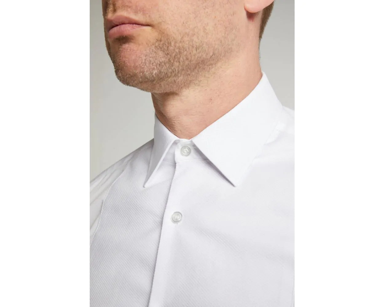 Men's White Marcella Bib Front Dress Shirt